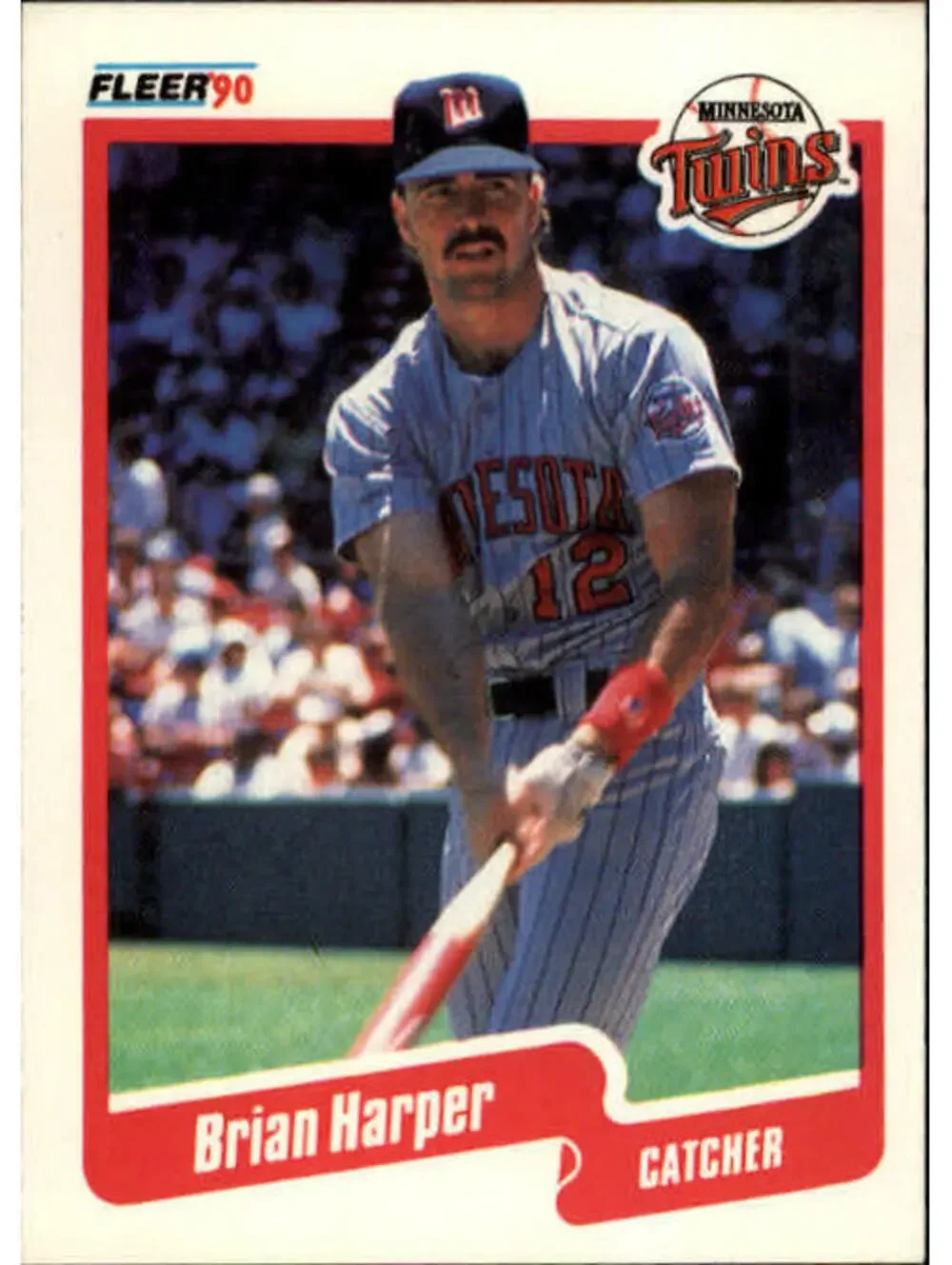 1990 Brian Harper Fleer Baseball Card #377